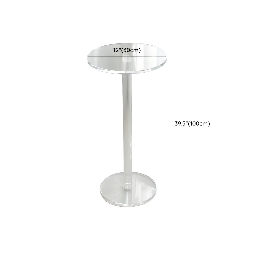 Modern Clear Acrylic Round Pedestal Bar Tables