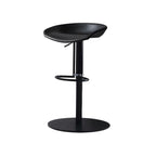 Adjustable Black Leather Saddle Swivel Bar Stools