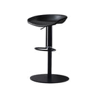 Adjustable Black Leather Saddle Swivel Bar Stools