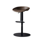 Adjustable Black Leather Saddle Swivel Bar Stools