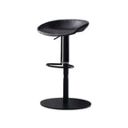 Adjustable Black Leather Saddle Swivel Bar Stools
