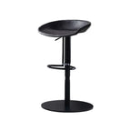 Adjustable Black Leather Saddle Swivel Bar Stools
