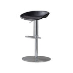 Adjustable Black Leather Saddle Swivel Bar Stools