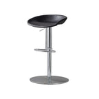 Adjustable Black Leather Saddle Swivel Bar Stools