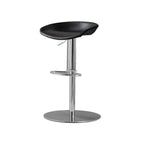 Adjustable Black Leather Saddle Swivel Bar Stools