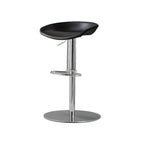 Adjustable Black Leather Saddle Swivel Bar Stools
