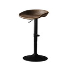 Adjustable Black Leather Saddle Swivel Bar Stools