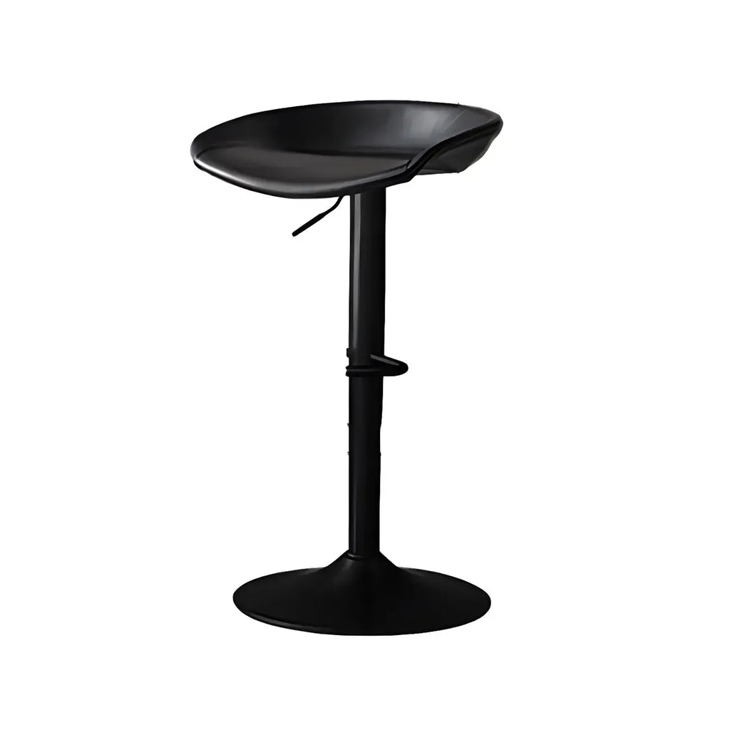 Adjustable Black Leather Saddle Swivel Bar Stools