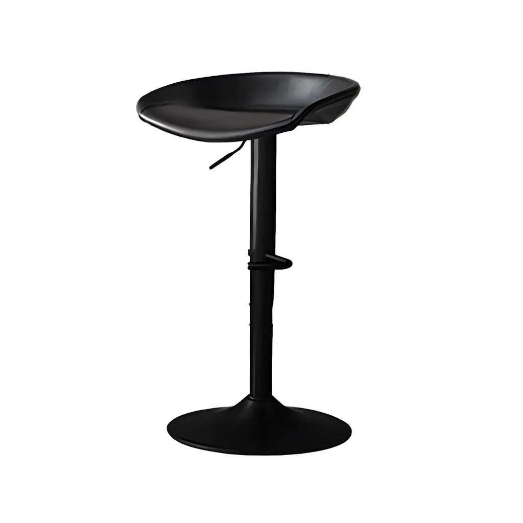 Adjustable Black Leather Saddle Swivel Bar Stools
