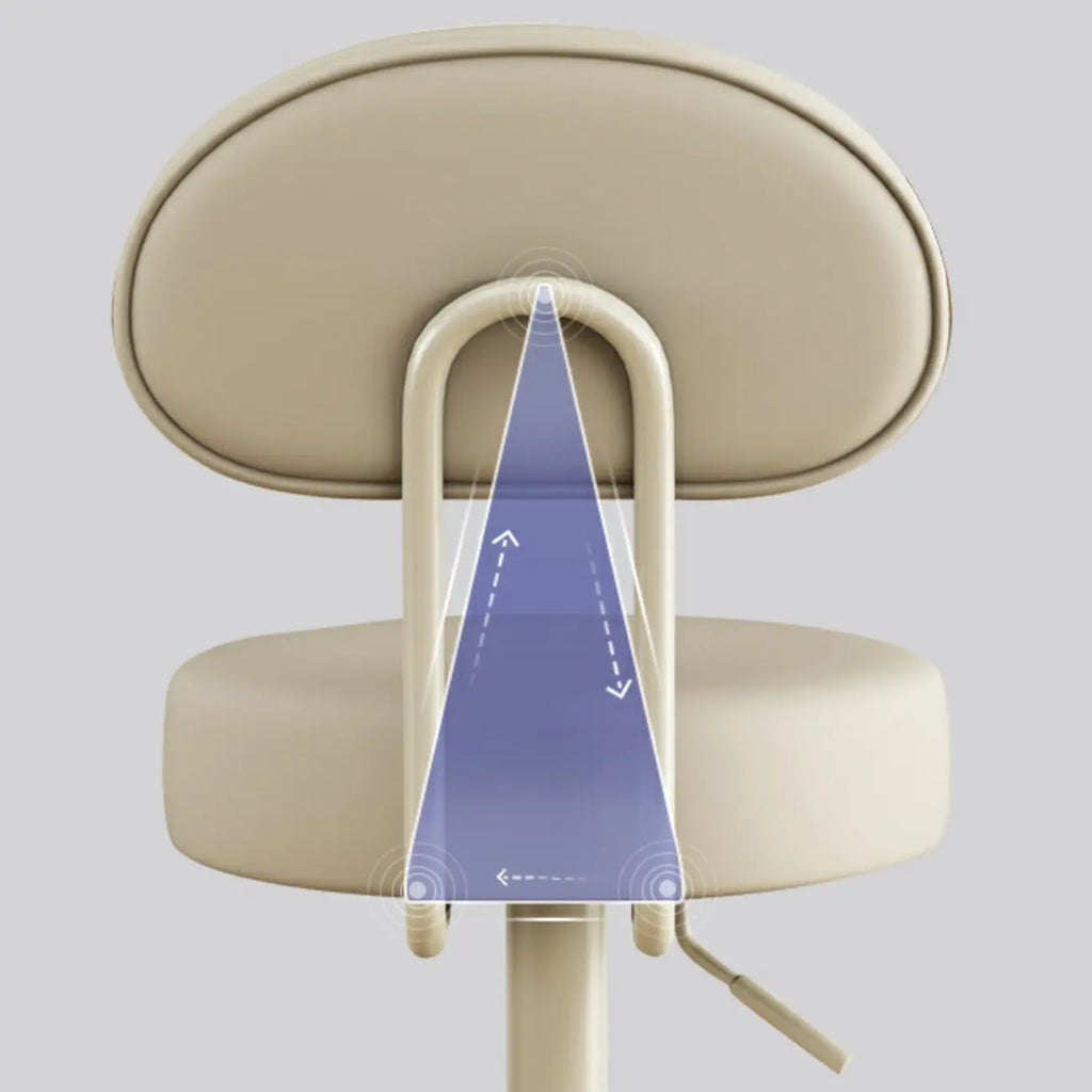 Round Adjustable Faux Leather Bar Stools with Back