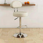 Round Adjustable Faux Leather Bar Stools with Back