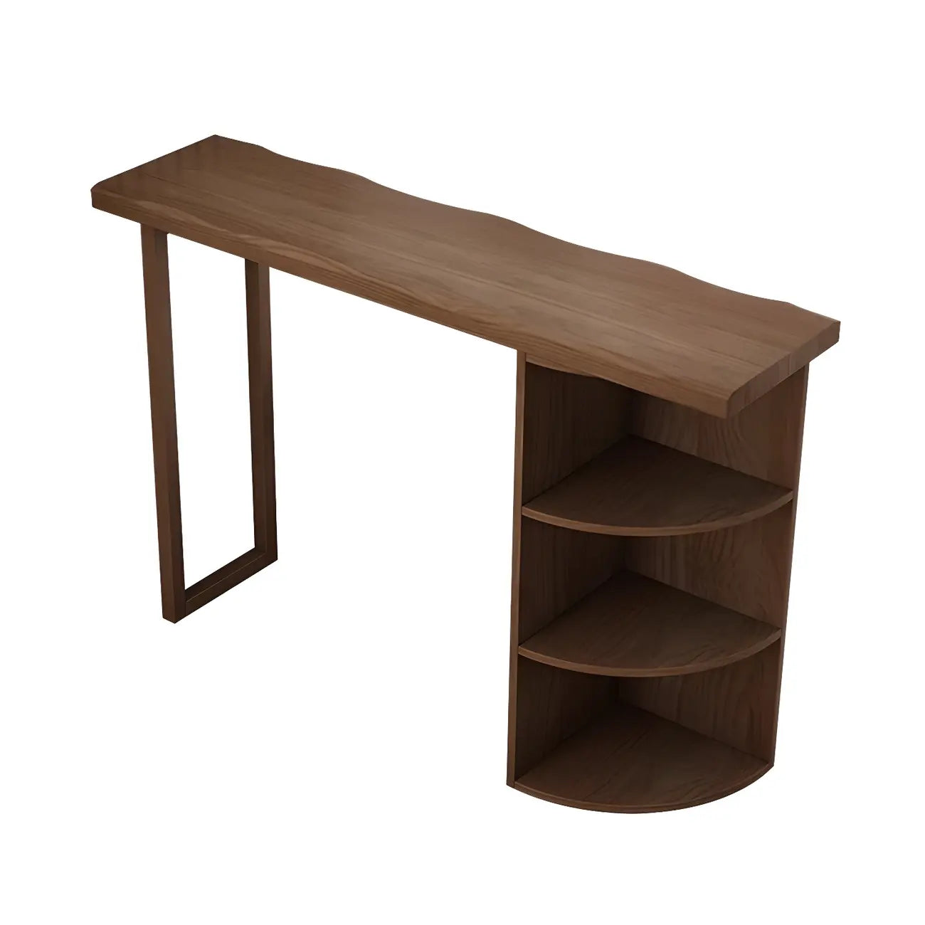 Modern Brown Pine Wooden Three-Shelf Bar Tables for Home