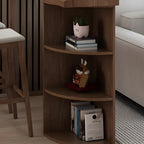 Modern Brown Pine Wooden Three-Shelf Bar Tables for Home
