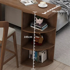 Modern Brown Pine Wooden Three-Shelf Bar Tables for Home