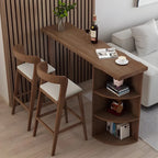 Modern Brown Pine Wooden Three-Shelf Bar Tables for Home
