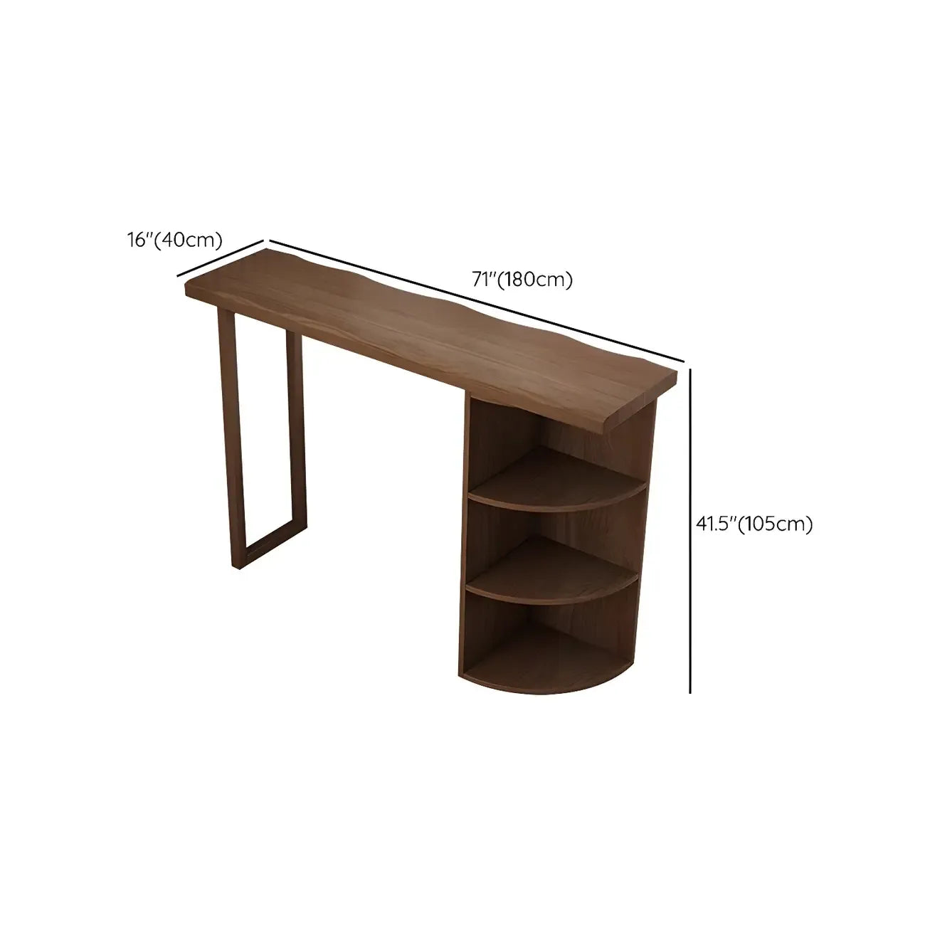Modern Brown Pine Wooden Three-Shelf Bar Tables for Home