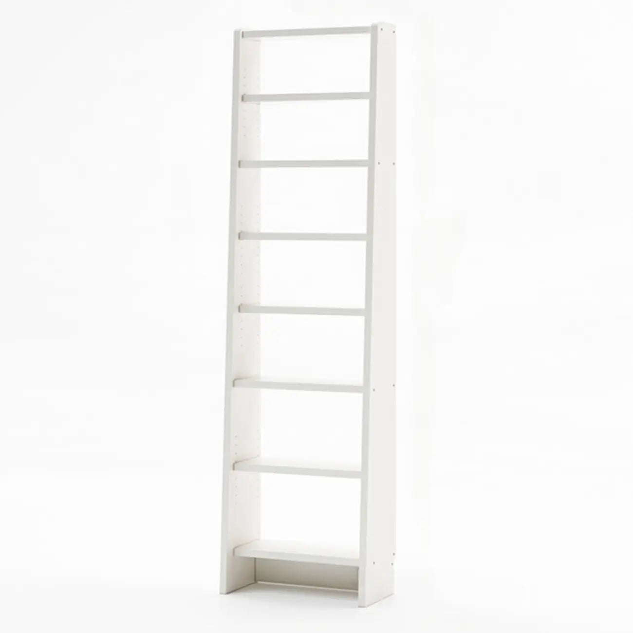 Tall Modern White Wooden Open Vertical Bookcase