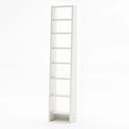 Tall Modern White Wooden Open Vertical Bookcase