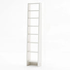 Tall Modern White Wooden Open Vertical Bookcase