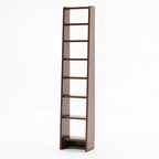 Tall Modern White Wooden Open Vertical Bookcase