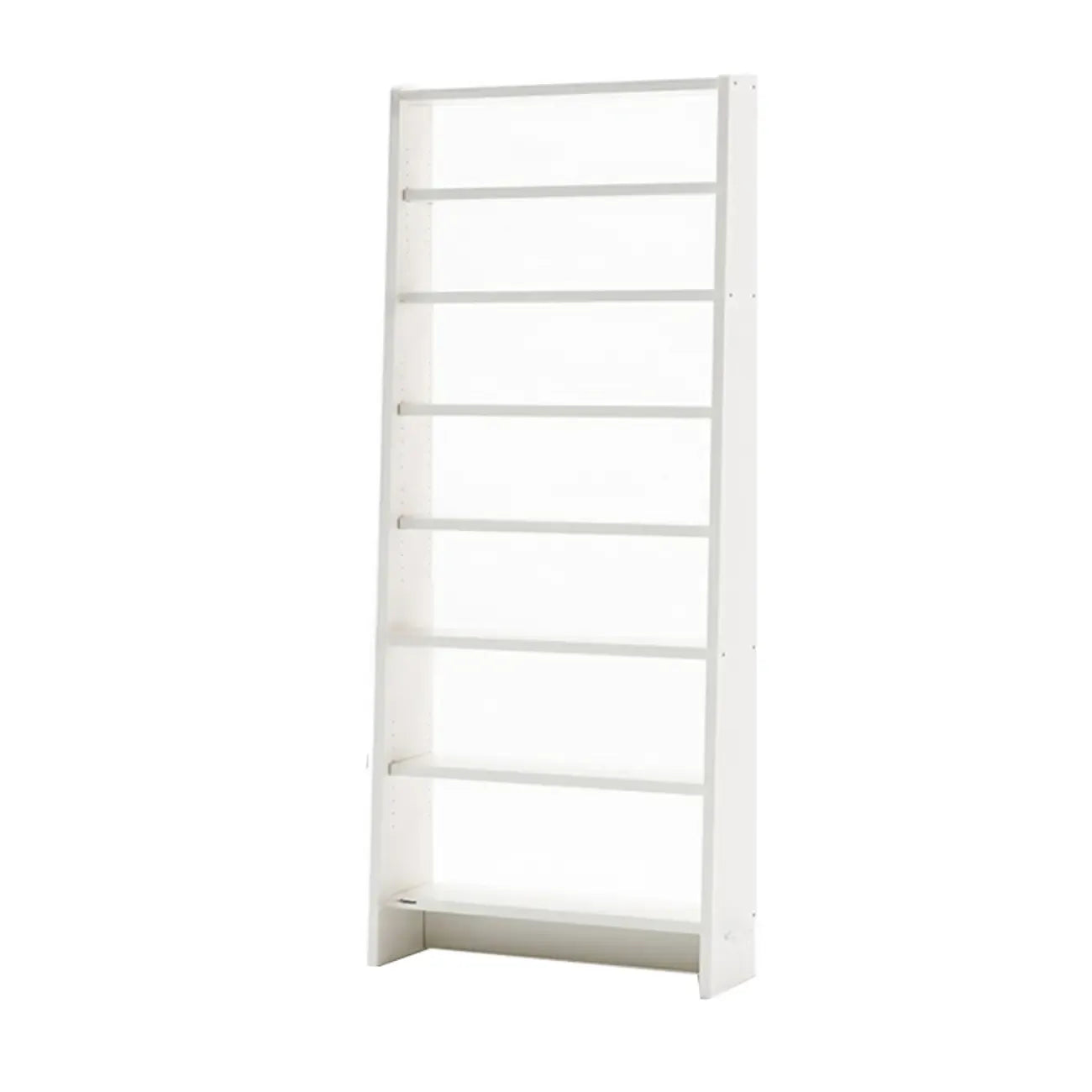 Tall Modern White Wooden Open Vertical Bookcase