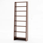 Tall Modern White Wooden Open Vertical Bookcase