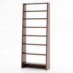 Tall Modern White Wooden Open Vertical Bookcase