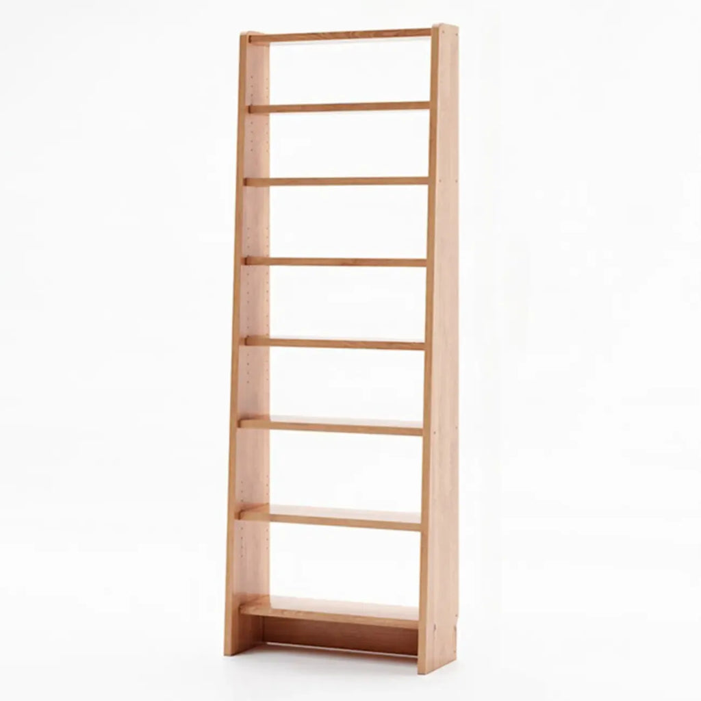 Tall Modern White Wooden Open Vertical Bookcase