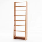Tall Modern White Wooden Open Vertical Bookcase