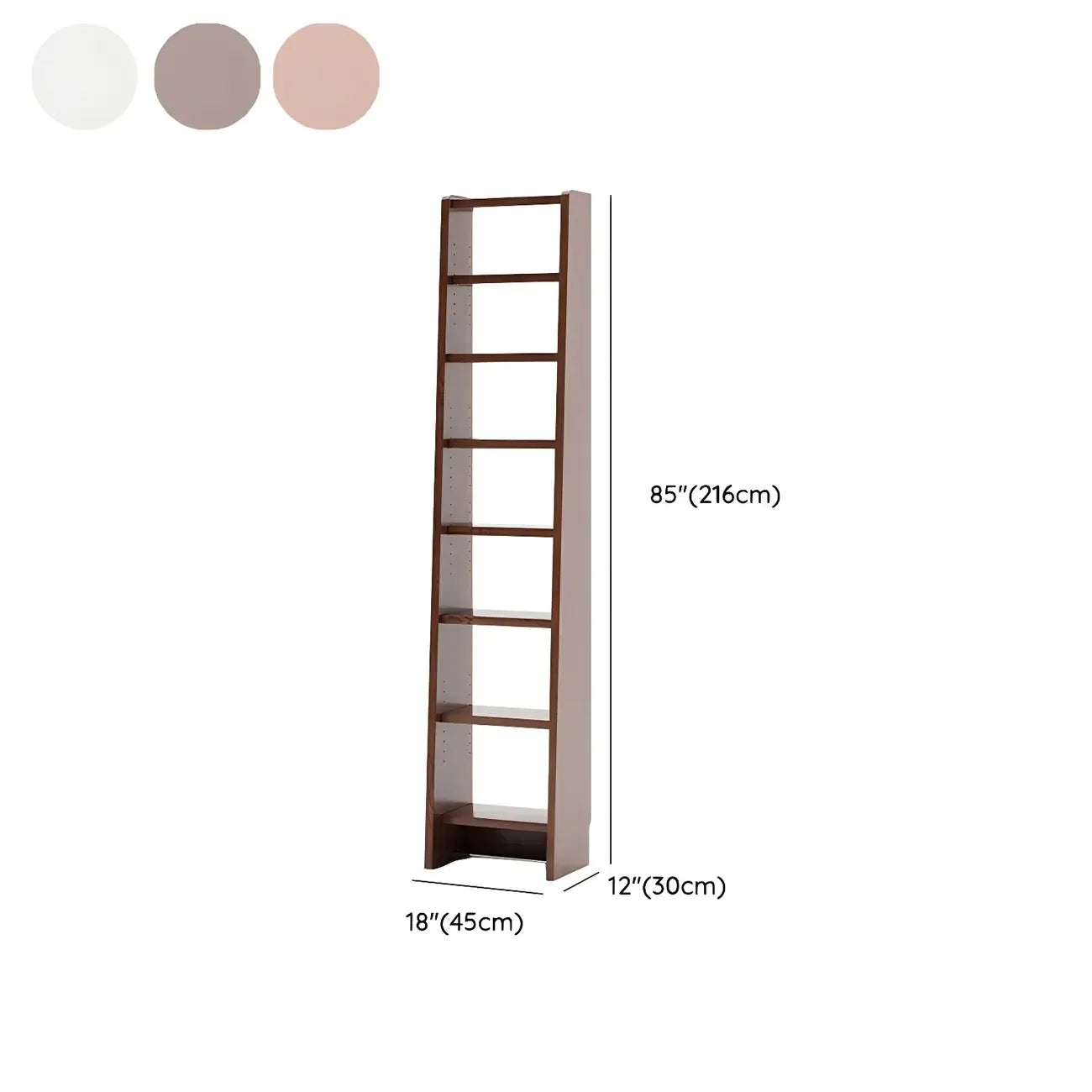 Tall Modern White Wooden Open Vertical Bookcase