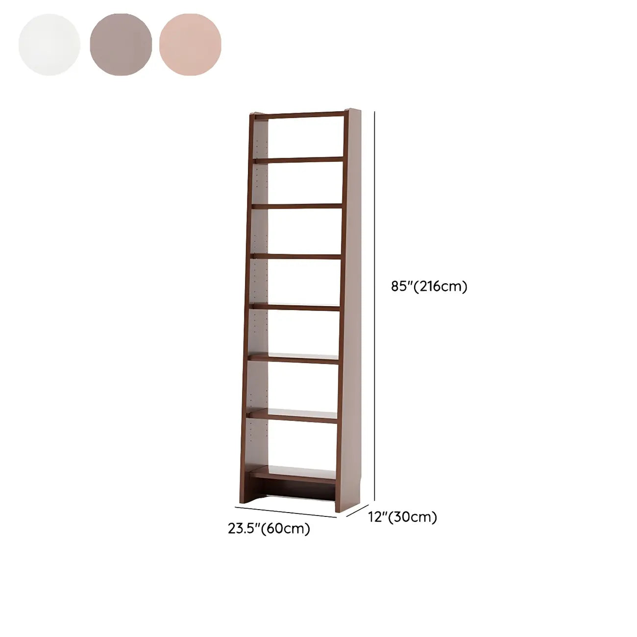 Tall Modern White Wooden Open Vertical Bookcase
