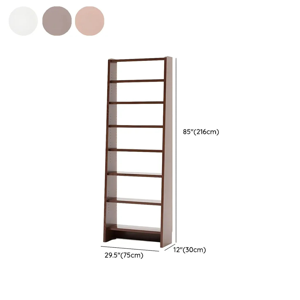Tall Modern White Wooden Open Vertical Bookcase