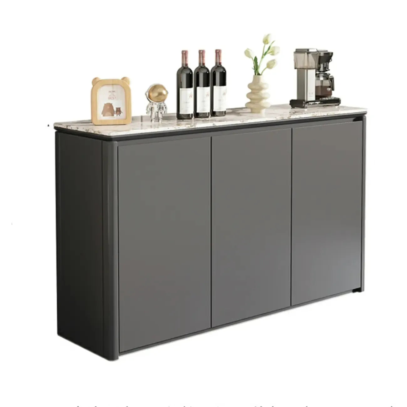 Modern White Stone Top Gray Pine Storage Sofa Bar Tables