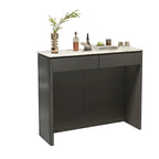 Modern White Stone Top Gray Pine Storage Sofa Bar Tables
