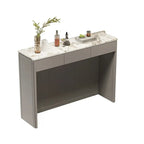 Modern White Stone Top Gray Pine Storage Sofa Bar Tables