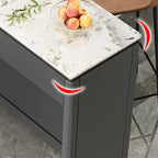 Modern White Stone Top Gray Pine Storage Sofa Bar Tables
