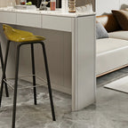 Modern White Stone Top Gray Pine Storage Sofa Bar Tables