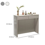 Modern White Stone Top Gray Pine Storage Sofa Bar Tables