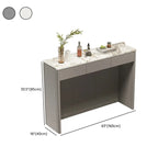 Modern White Stone Top Gray Pine Storage Sofa Bar Tables