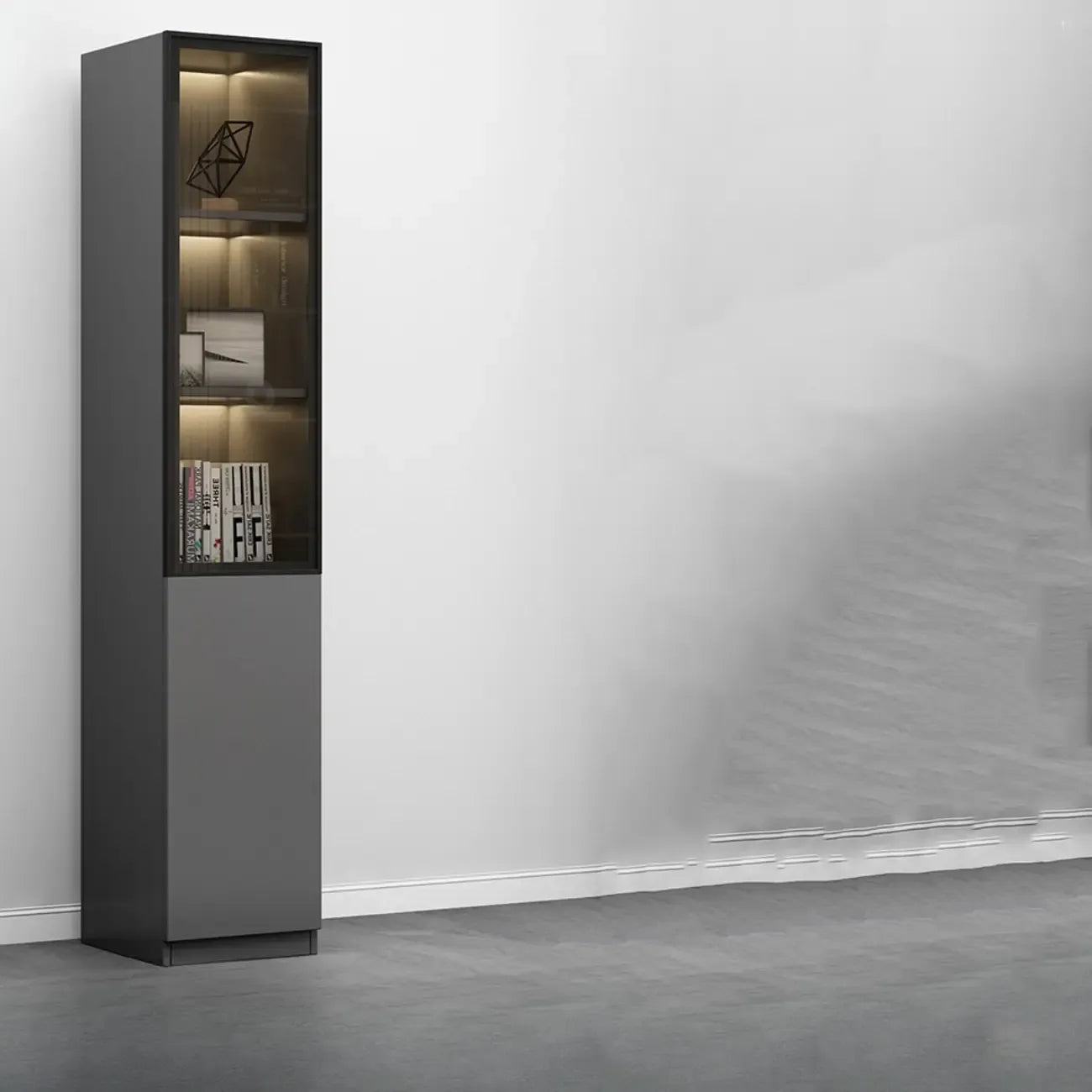 Modern Wooden Glass Door Display Cabinets with Shelves