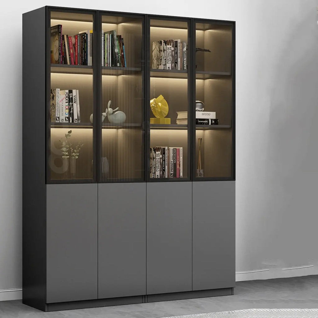 Modern Wooden Glass Door Display Cabinets with Shelves