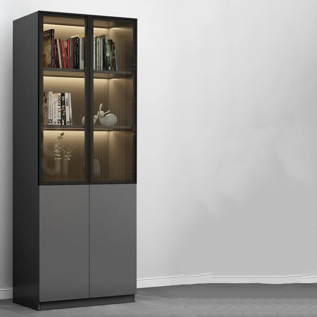 Modern Wooden Glass Door Display Cabinets with Shelves