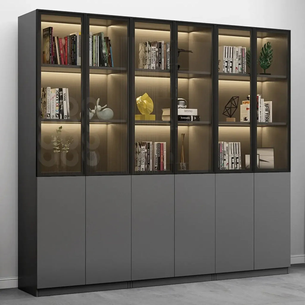 Modern Wooden Glass Door Display Cabinets with Shelves