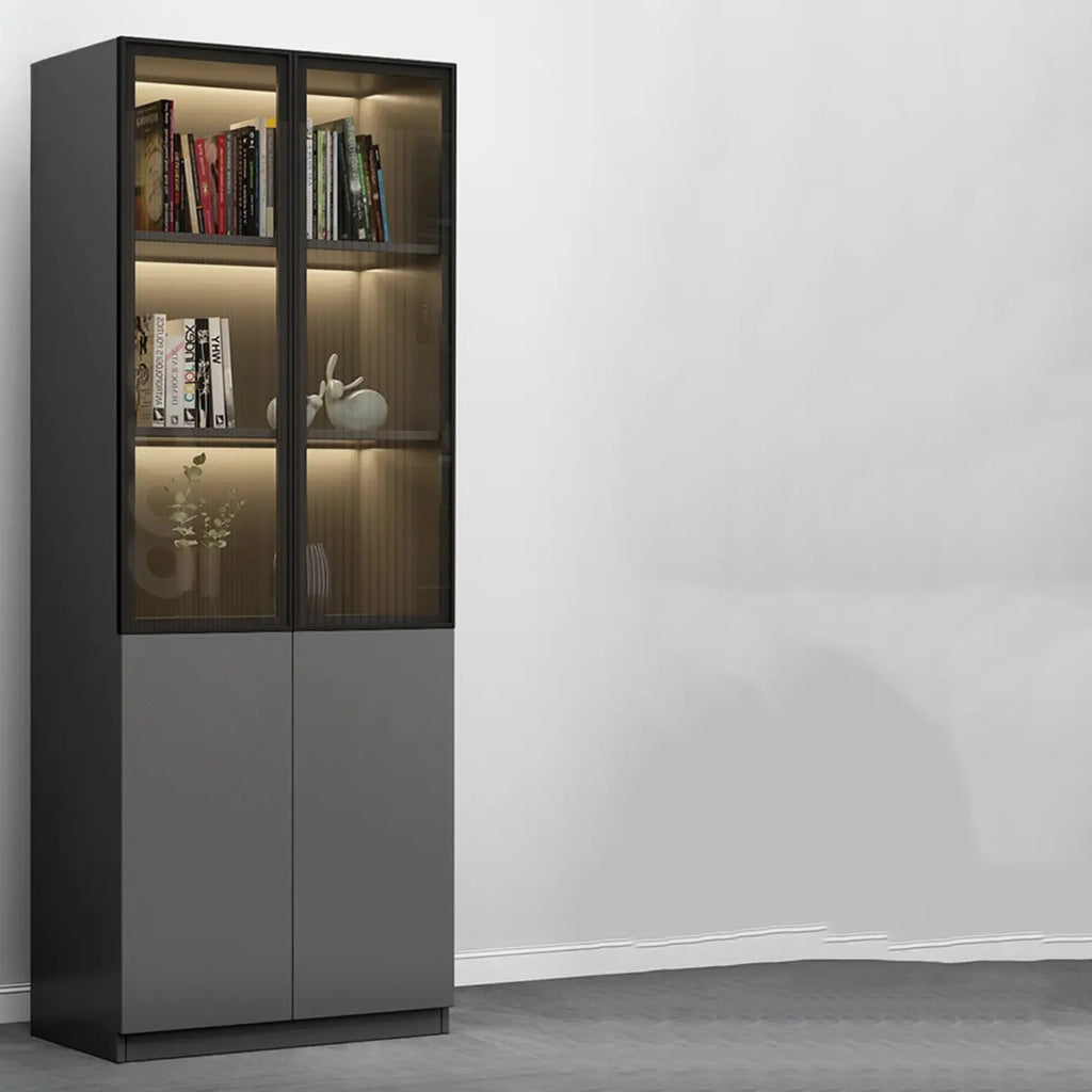 Modern Wooden Glass Door Display Cabinets with Shelves