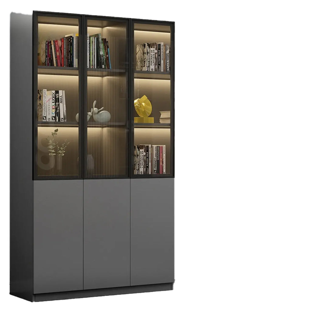 Modern Wooden Glass Door Display Cabinets with Shelves