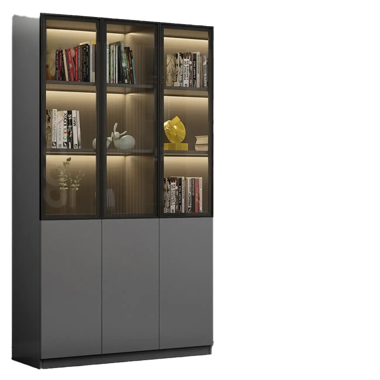 Modern Wooden Glass Door Display Cabinets with Shelves