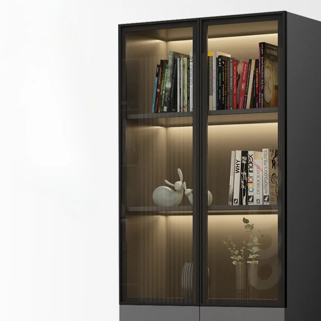 Modern Wooden Glass Door Display Cabinets with Shelves