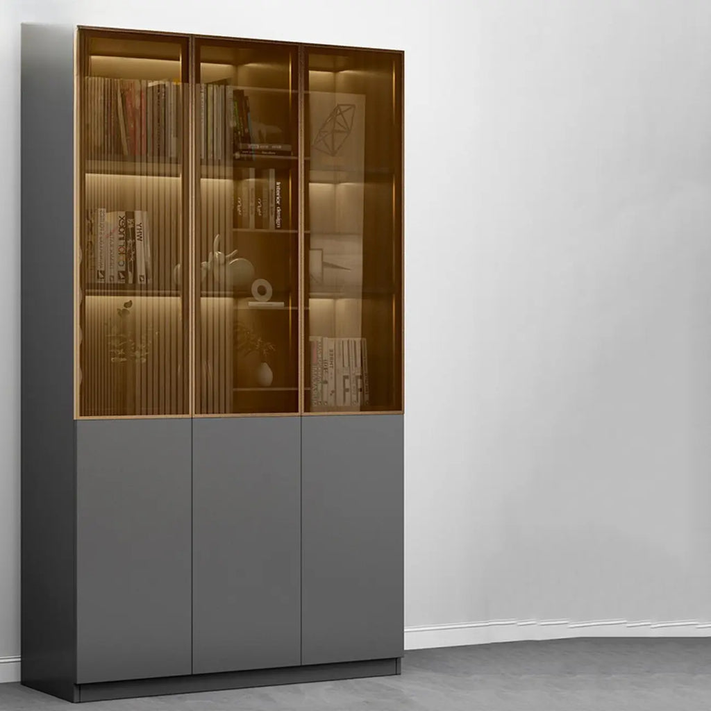 Modern Wooden Glass Door Display Cabinets with Shelves