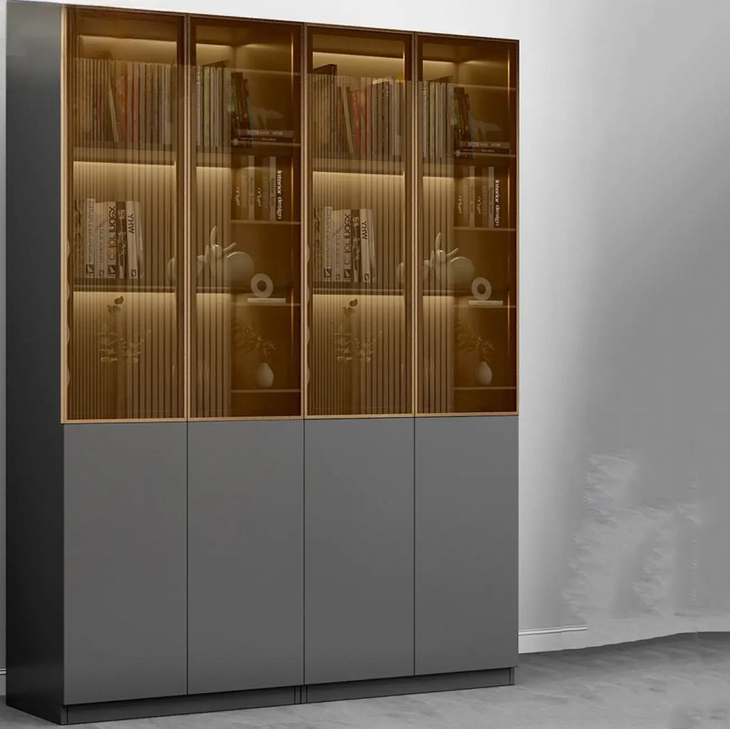 Modern Wooden Glass Door Display Cabinets with Shelves