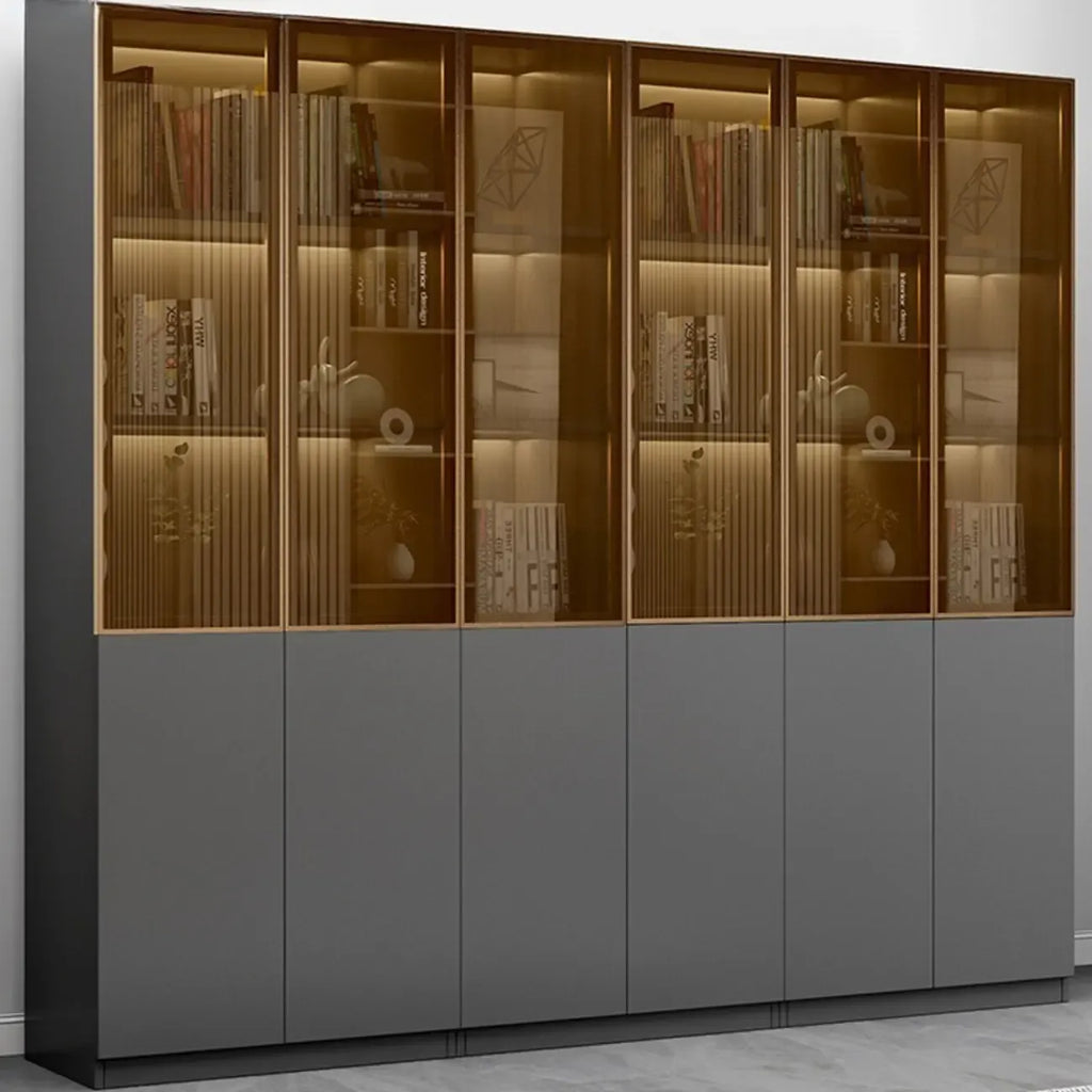 Modern Wooden Glass Door Display Cabinets with Shelves